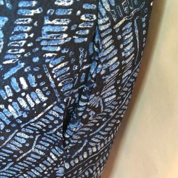 ZOZO boho Blue tribal Print  Sleeveless Midi tunic dress Sz L - Picture 5 of 11